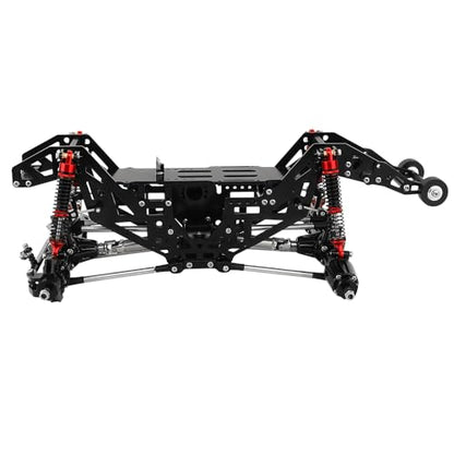 1:18 Metal Upgrade Chassis Frame with Axles Gearbox for RC LOSI Mini LMT 1/18 Digger Monster Truck Brushed RTR LOS01026 Metal Upgrade Parts (Black) - color: Black