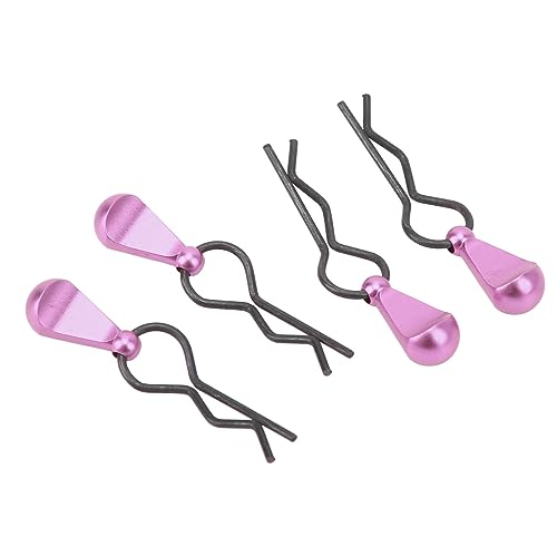 RC Body Clips R Pins Metal RC Car Body Clips Stainless Steel R , Aluminium Alloy Pull Tabs Car Assembly for 1/10 (Purple) - color: Purple