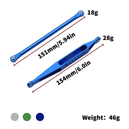 RC Car Tie Rod,Aluminum Alloy Upper Lower Tie Link Rods Set for LOSI 1/8 LMT 4WD Solid AXLE Monster Steering Tie Rod Linkage Part (Blue) - color: Blue
