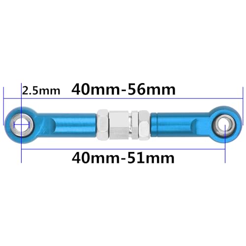 4Pcs ShareGoo Metal Steering Rod Servo Linkages Turnbuckle Compatible with Hyper Go MJX 16207 16208 16209 16210 H16BM H16GT H16DR 1/16 RC Car (Blue) - color: Blue