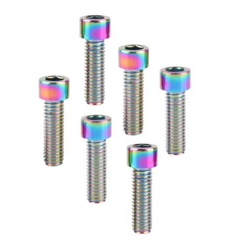 6Pcs Bike Screws M6x10 12 16 18 20 25 30 35mm Stainless Steel Socket Head Cap Allen Hex Bolt (Ranibow, M6 x18mm) - color: Ranibow, size: M6 x18mm