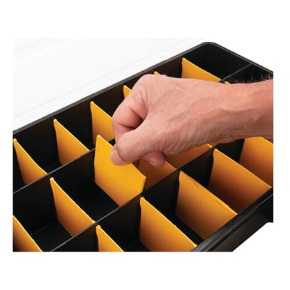 Performance Tool W54037 26 Adjustable Compartment Hardware Organizer Box With Dividers - Durable Plastic Screw Organizer For Nuts, Bolts, Screws, Nails, and Small Hardware
