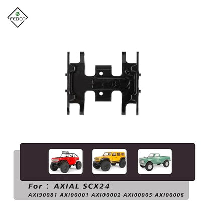 SCX24 Skid Plate Transmission Mount Chassis Heavy Counterweight Gearbox Mount for Axial SCX24 Upgrade Parts 1/24 RC Crawler - color: Black
