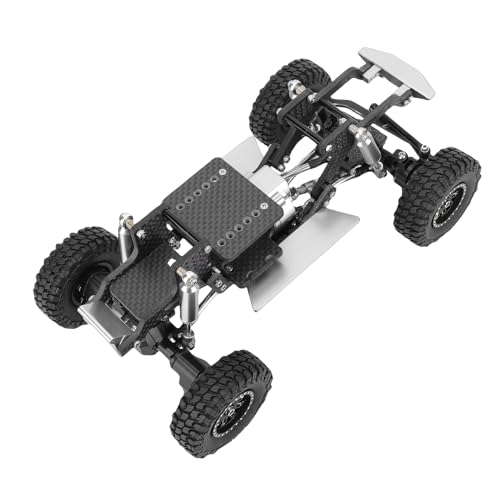 Asixxsix RC Crawler Chassis Frame Kit, Lightweight Strong Modular Design RC Upgrade Parts, Composite Material Chassis Frame Kit with Easy Installation for Ascent 18 1/18 Crawler (Black and Silver) - color: Black and Silver
