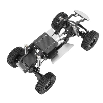 Asixxsix RC Crawler Chassis Frame Kit, Lightweight Strong Modular Design RC Upgrade Parts, Composite Material Chassis Frame Kit with Easy Installation for Ascent 18 1/18 Crawler (Black and Silver) - color: Black and Silver