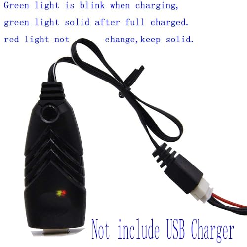 Blomiky 2 Pack 3S 1.5A Lithium Charger Cable Suitable for RC Car Boat Airplane Drone Airsoft 3 Cell Lipo Battery / 11.1V USB New 2
