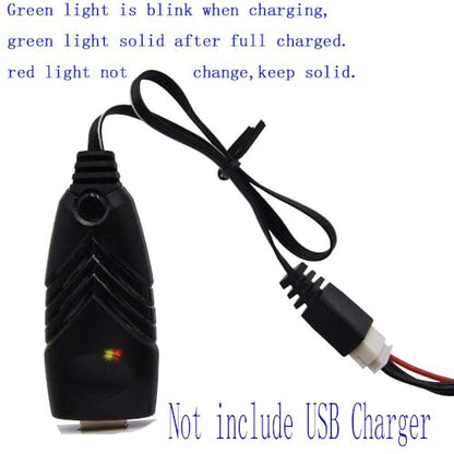 Blomiky 2 Pack 3S 1.5A Lithium Charger Cable Suitable for RC Car Boat Airplane Drone Airsoft 3 Cell Lipo Battery / 11.1V USB New 2