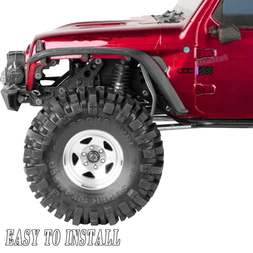 4PCS RC 1.9 Wheel Tires for 1/10 TRX4 TRX6 SCX10 SCX10 II 90046 SCX10 III AXI03007 SCX10 Pro Gen7/8 D90 VS4-10 MST CFX RC Crawler Car,Alloy 1.9 Beadlock Wheel Rubber Tires w/Sponge,Silver - color: Silver - (4pcs Tires)