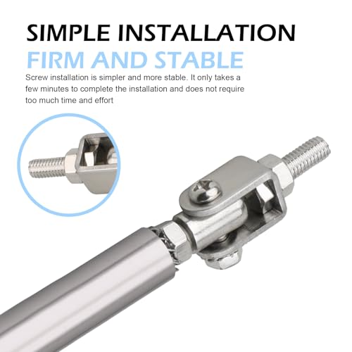 2 PCS Car Bumper Splitter Strut Rods, Adjustable 7.87" - 9.84" Automotive Splitter Strut Rods, Aluminum Alloy Bumper Lip Reinforcement Accessories, Universal for Most Cars (Silver) - color: Silver