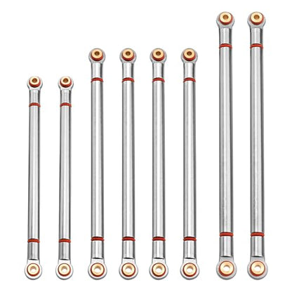 8pcs Aluminum Alloy Link Rod 313mm Wheelbase Chassis Linkage for 1/10 Axial SCX10 RC Car Crawler Upgrade Parts