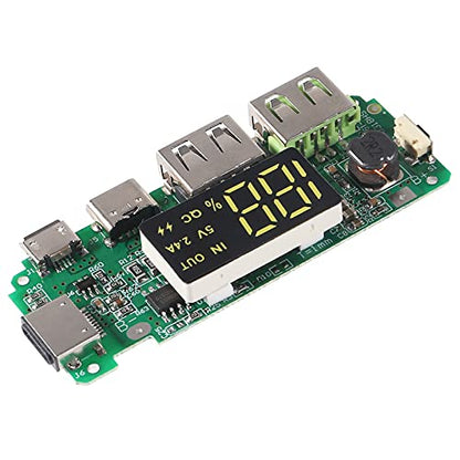 4pcs 18650 Charging Board ，Dual USB 5V 2.4A Mobile Power Bank Module 186 50 Lithium Battery Charger Board with Overcharge Overdischarge Short Circuit Protection DIY USB Power Bank Board