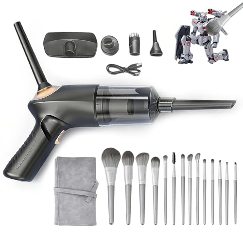 Model Cleaning kit/4-in-1 Portable Car Vacuum & Precision Makeup Brush Set for Action Figures, Statues & Collectibles – Rechargeable Mini Dust Cleaner with Soft Brushes for Safe, Scratch-Free Cleaning