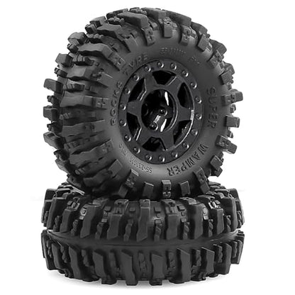 1.0 Beadlock Wheels and Tires（4pcs） 1.0 Crawler Tires OD 55 * 23mm Plastics 1.0 Wheel 1/18 1/24 RC Crawler Tires for SCX24 TRX4M FMS FCX24 FCX18 AX24 (at)