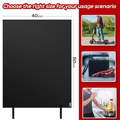 Lipo Battery Fireproof Cover Battery Safe Blanket for Ebike and Escooter Storage,Charging and Discharging, EV Fire Blanket for Lithium Battery (40x50 inch) - color: 40x50 Inch