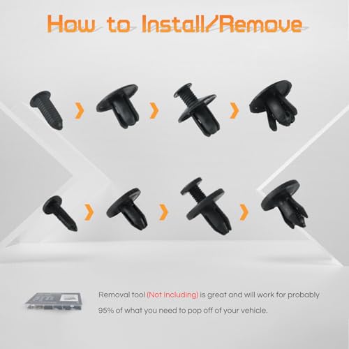 OTUAYAUTO 150PCS Nylon Fasteners Rivet Kit, Car Bumper Push Retainer Clips | Replacement Parts of Fenders, Fit for Honda, OEM: 90189-06010, 1605396 - size: Replacement for Honda (150 pieces)