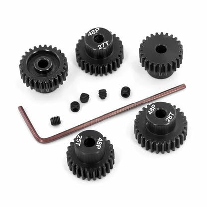 OGRC 48DP 24T 25T 26T 27T 28T Pinion Gear 3.175mm (1/8-Inch) Shaft Pinion Gear for 1/10 RC Car Monster Truck Buggy - size: 24T 25T 26T 27T 28T