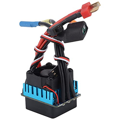 RC Waterproof 45A 4 Poles Sensorless Brushless ESC Speed Controller for 1/10 RC Car, Splash - Proof Electronic Speed Control with Overheat and Low Voltage Protection
