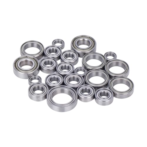 21pcs RC Bearing Kit Alloy Steel Ball Bearing Set High-Speed Sealed Bearing Set Compatible with 1/10 Traxxas Slash 4X4 4WD VXL Upgrade Parts DIY