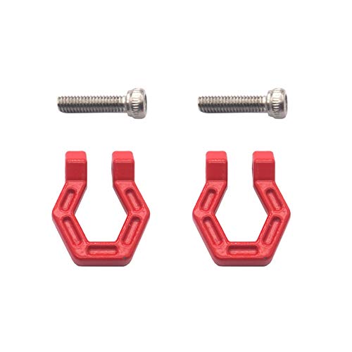 4Pack Vgoohobby RC Car Trailer Buckle,Metal Tow Shackle Front Bar Rescue Lock Hook Ring Compatible with Axial SCX10 Tamiya CC01 D90 Traxxas 1/10 RC Crawler Car
