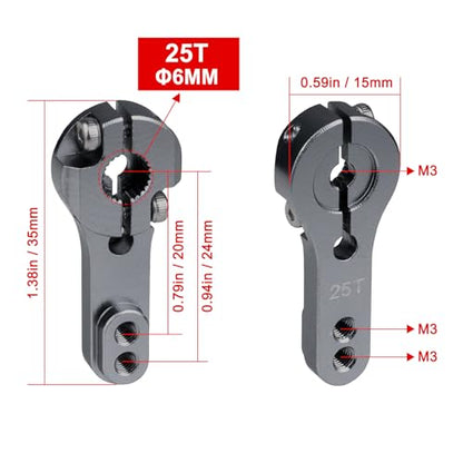 5pcs AllinRC 25T Servo Horn Aluminum Metal Steering Servo Arm M3 Threads Compatible with Futaba Savox Power for Car Truck