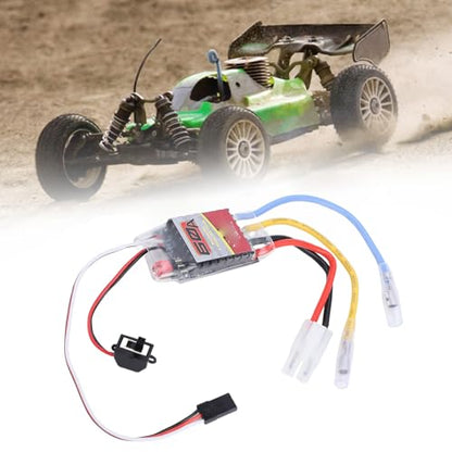 60A RC Brushed ESC with Low Voltage Protection Mechanism Battery Compatibility for 1/10 Cars and Trucks Copper Electronic Speed Controller for RC Car Boat Crawler