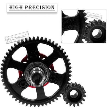 54T Spur Gear Upgrades Part for Slash Stampede Rustler 4X4（VXL）, Hardened Steel Slipper Clutch Eliminator 54T Spur Gear with Pinions Gears Set(15T 17T 19T) RC Upgrades,#6878,Red - color: Red(54T)