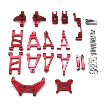 RC Cars Crawler Parts Compatible with MJX 14303 14301 14302 4WD 1/14 Remote Control Car Metal Upgrade Parts Fragile Set of 10 Pieces(Red) - color: Red