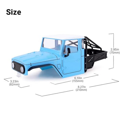 for TRX4M for Defender for Bronco 1/18 RC Crawler Car Upgrades Parts IR40 Hard Body Shell with Cage RC Car Parts(Blue 1) - color: Blue 1