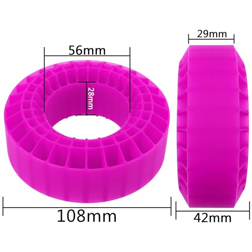 4Pcs Vgoohobby Silicone Rubber Insert Foam 1.9 Tire Inserts Foam Fit for 1.9 Crawler Tires Compatible with SCX10 TRX4 1/10 RC Crawler Car (Purple) - color: Purple