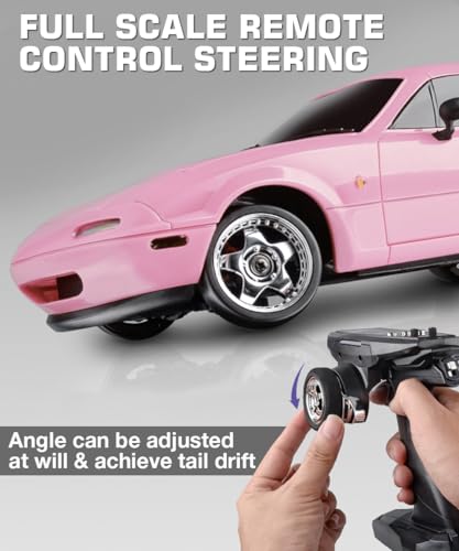 LD1804 1/18 Scale RC Drift Car, Mini Mazda MX-5 RC Model Car 2.4GHz RWD Miata RC Vehicles with Gyro for LED Lights for Adults Hobby Toys - color: Blue