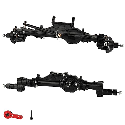 CNC Metal Complete Front Rear Portal Axle for 1/10 RC Crawler Axial Wraith 90018 90048 90053 90018 90020 90045 90056 RR10 AX10 Upgrades Part (Black)