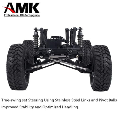 SCX10 Axle Upgrade Part, Twin I-Beam 2WD Pre-Runner Aluminum Suspension Conversion Kit for 1/10 RC Crawler Axial SCX10 I II 90046 90047 Axle Upgrade Part - color: Silver
