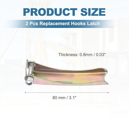 uxcell 7.5T Hook Safety Latch Kit, 2 Pack Thickened Metal Clevis Slip Hook Replacement Latch for Towing Receiver Hitch Truck Trailer, Color Steel (3.1 Inch / 80mm Length, 0.8mm Thinkness) - size: 7.5T, 3.1" / 80mm
