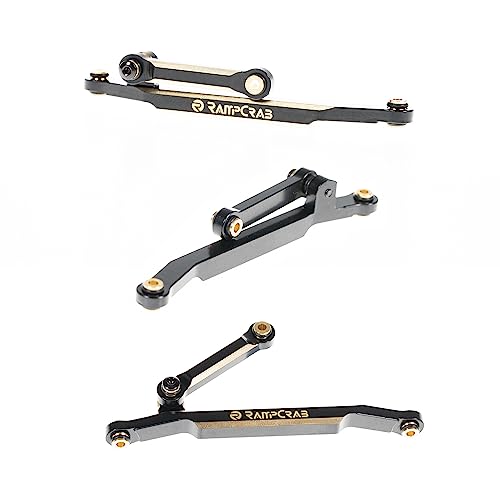 Brass Steering Links for FCX24, Steering Rod Tie Linkages Set for FMS FCX24, Fit for 1/24 RC Crawler Car FCX24 Power Wagon Butcher, Max Smasher Big Foot Monster Truck, K5 Blazer, Black - color: Black