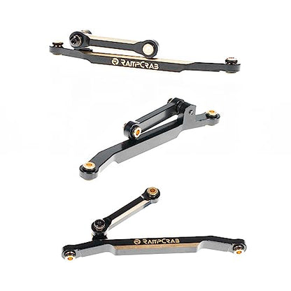 Brass Steering Links for FCX24, Steering Rod Tie Linkages Set for FMS FCX24, Fit for 1/24 RC Crawler Car FCX24 Power Wagon Butcher, Max Smasher Big Foot Monster Truck, K5 Blazer, Black - color: Black