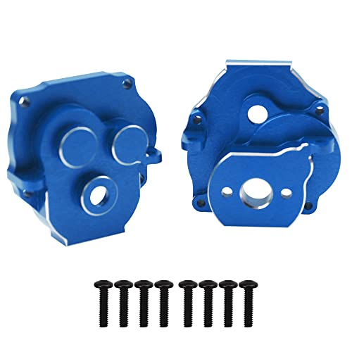 ShareGoo Aluminum Alloy Transmission Gearbox Hoursing Gearbox Case Upgrades Parts Compatible with Traxxas TRX4M 1/18 RC Crawler Car (Blue) - color: Blue