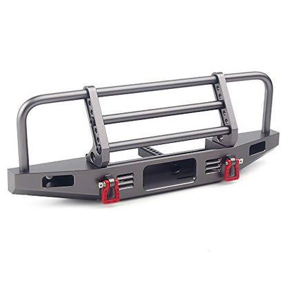 INJORA Adjustable Front Bumper for with Led Light for Axial TRX4 SCX10 SCX10 II 90046 90047 RC Car Upgrade Part(Grey) - color: Grey
