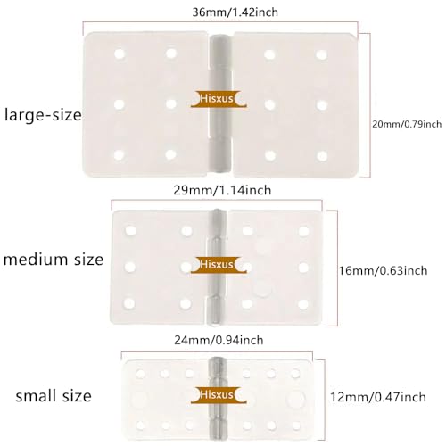 120 Pcs 3Sizes White Pinned Hinge with Removable Split Pins Compatible with RC Airplane Parts DIY Accessories (1, 120PCS)