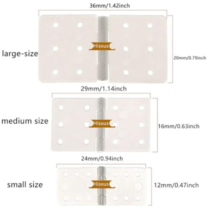 120 Pcs 3Sizes White Pinned Hinge with Removable Split Pins Compatible with RC Airplane Parts DIY Accessories (1, 120PCS)