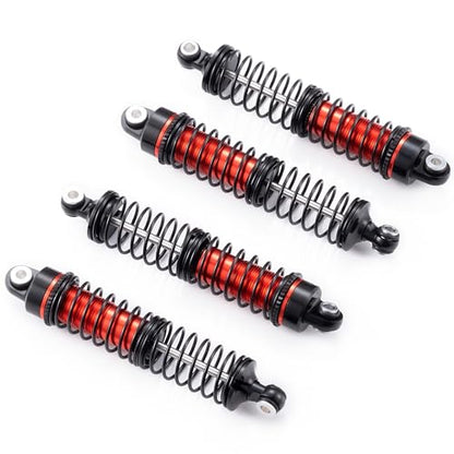 All Metal Shocks Front Rear Oil Shocks Absorber for Tra-xxas 1/18 LaTrax Teton Desert Prerunner Shock Absorber Damper Set 1/18 RC Upgrades Parts Replace Parts 7660 7665(4-Pack) (Red) - color: Red