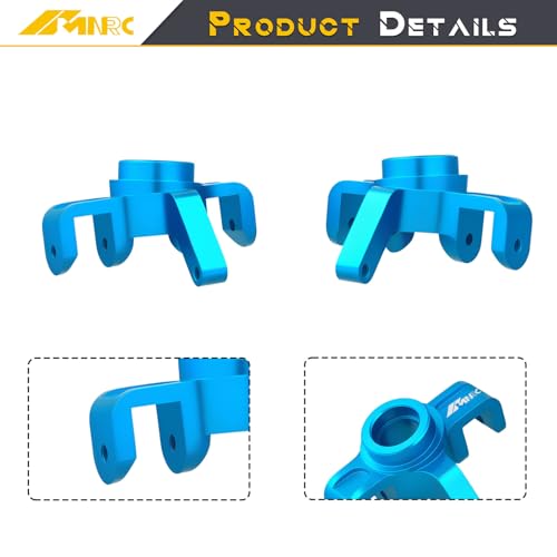 Steering Knuckles Caster Blocks & Ball Bearing Front Hub Carrier Kit for 1/16 H16BM H16PL H16GT H16DR 16207 16208 16209 16210 Series Upgrades Part Blue - color: Blue