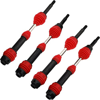 2Pairs Vgoohobby Steel Drive Shaft CVD Dogbon Front Rear Driveshaft Compatible with Traxxas Slash 4X4 Stampede Rustler Hoss VXL 4X4 RC Truck Car (Red) - color: Red