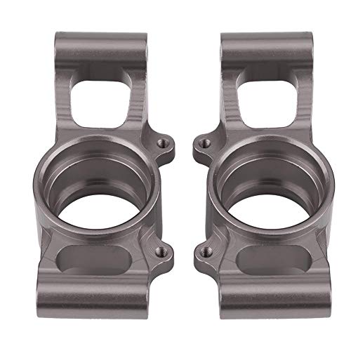 Dilwe 2Pcs RC Car Rear Hub Carriers, Aluminium Alloy RC Rear Axle Hub Carrier for 1/5 Scale RC Car Upgrade Part RC Accessories(Gray)