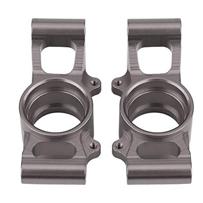 Dilwe 2Pcs RC Car Rear Hub Carriers, Aluminium Alloy RC Rear Axle Hub Carrier for 1/5 Scale RC Car Upgrade Part RC Accessories(Gray)