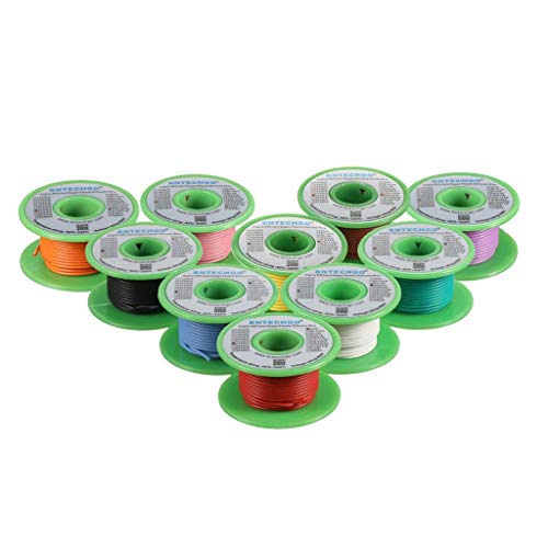 BNTECHGO 24 AWG Silicone Wire Kit 10 Color Each 25ft Stranded Tinned Copper | Flexible 24 AWG Stranded Wire Silicone Rubber Insulation For RC Models, Drone, Robot, LED Lighting Systems, 3D Printer, DIY - size: 10 Colors Each 25ft, style: 24 AWG silicone w