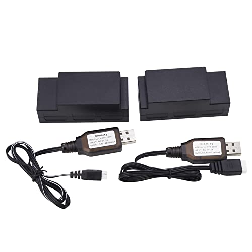 Blomiky 7.4V 2S 1000mAh 7.4Wh Lipo Rechargeable Battery and USB Cable Replacment for H16 H16BM H16PL H16DR RC Trucks / H16