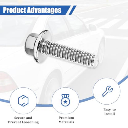 4PCS M6 x 25mm Car Mounting Bolt Screws Kit, OEM#W706175S43 | 304 stainless steel construction, replacement screw design, compatible with F-600 super duty E-350, car accessories - size: M6*25