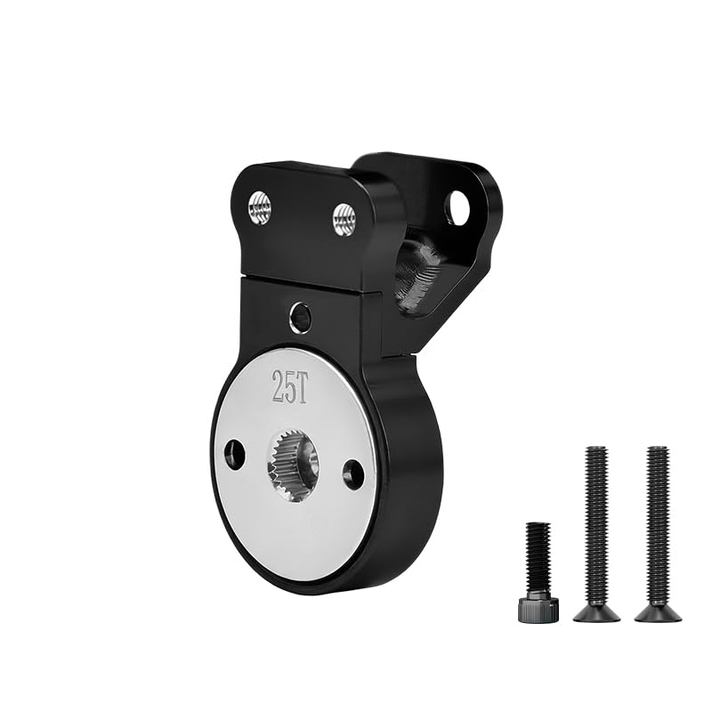 GPM Upgrades Aluminum 7075 Servo Saver Steering 25T W. Built-in Spring for Arrma 1/10 Gorgon 4X2 Mega 550 Brushed Monster Truck Rtr-Ara3230St1 (Black) - color: Black