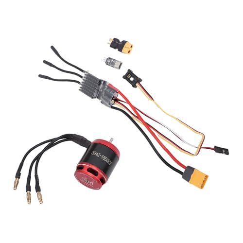 Keenso Brushless Motor Combo, Metal RC Crawler ESC Motor Set 1850KV 80A for Axial SCX10 High Performance Trail Use