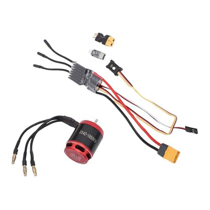 Keenso Brushless Motor Combo, Metal RC Crawler ESC Motor Set 1850KV 80A for Axial SCX10 High Performance Trail Use